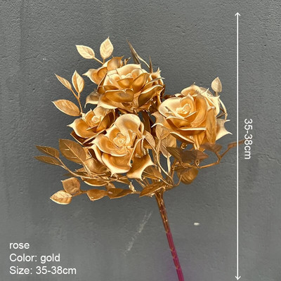 Umjetne zlatne biljke Javorov list Božićni dekor Kućni dnevni boravak Dekoracija stola Zabava Vjenčanje Blagdan Cvjetni aranžman