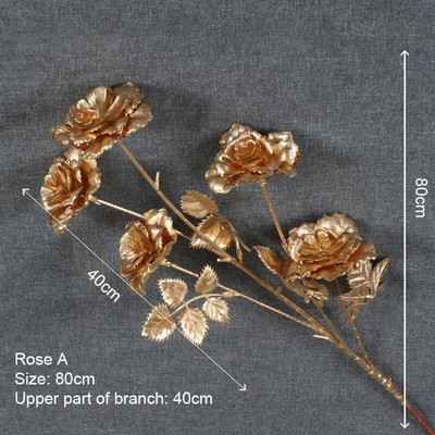 Umjetne zlatne biljke Javorov list Božićni dekor Kućni dnevni boravak Dekoracija stola Zabava Vjenčanje Blagdan Cvjetni aranžman