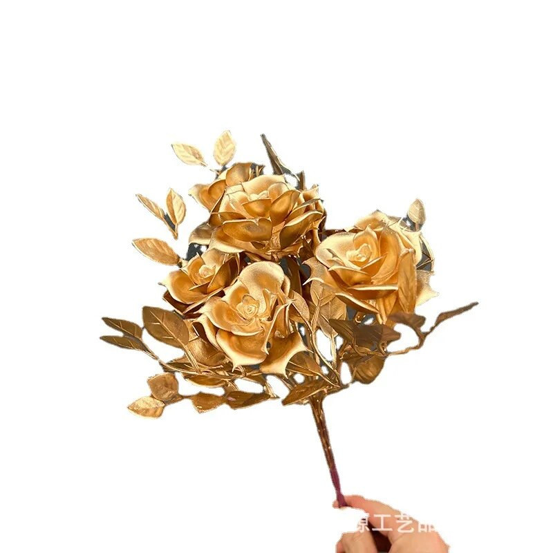 Umjetne zlatne biljke Javorov list Božićni dekor Kućni dnevni boravak Dekoracija stola Zabava Vjenčanje Blagdan Cvjetni aranžman