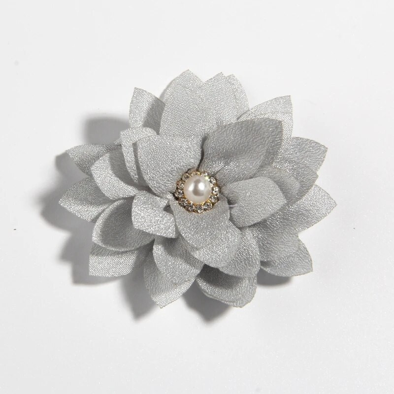 10 GAB 5,5 CM 2,1 collu maza slāņa mākslīgā auduma zieds kāzu dizainam Šifona lotosa ballīšu māja matu aksesuāriem