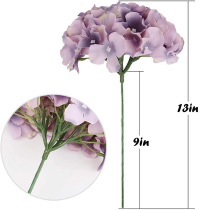 5 iepakojumi 54 galviņas zīda hortenzijas galvas mākslīgo ziedu galva ar kātiem mājas kāzu līgavas dušas dzimšanas dienas ballītes dekorēšanai