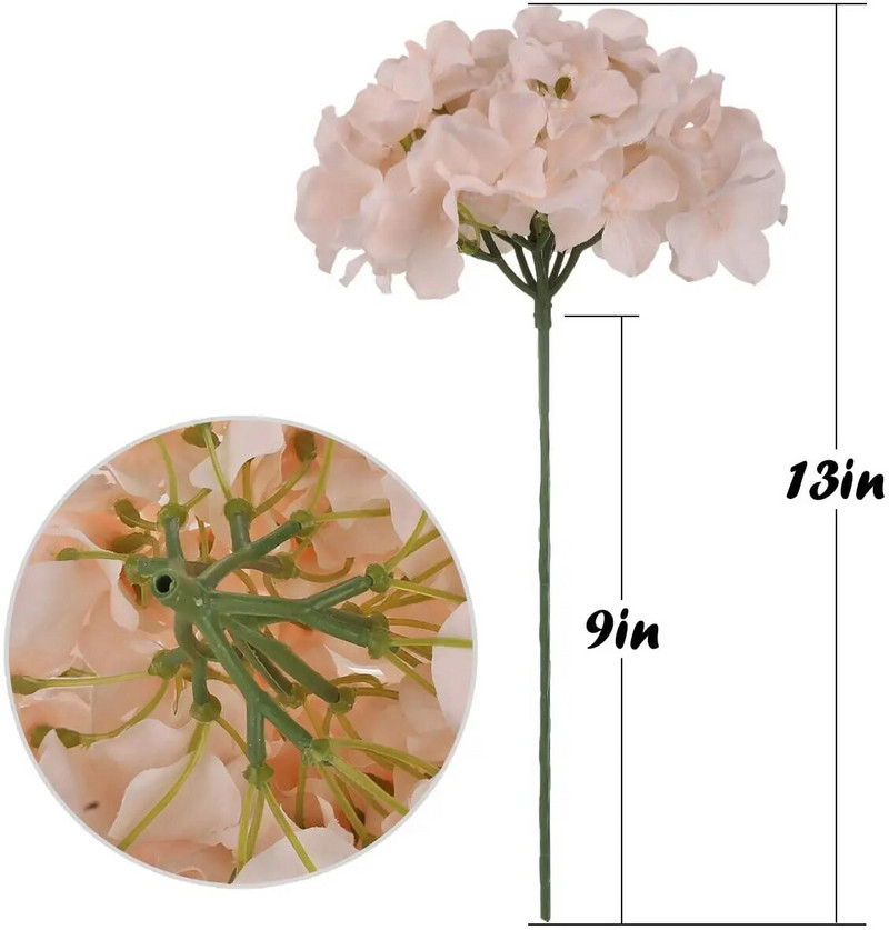 5 iepakojumi 54 galviņas zīda hortenzijas galvas mākslīgo ziedu galva ar kātiem mājas kāzu līgavas dušas dzimšanas dienas ballītes dekorēšanai