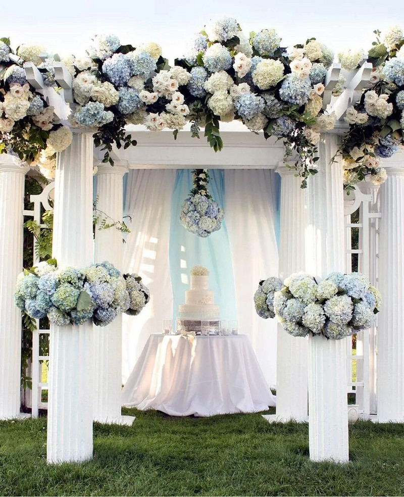 5 iepakojumi 54 galviņas zīda hortenzijas galvas mākslīgo ziedu galva ar kātiem mājas kāzu līgavas dušas dzimšanas dienas ballītes dekorēšanai