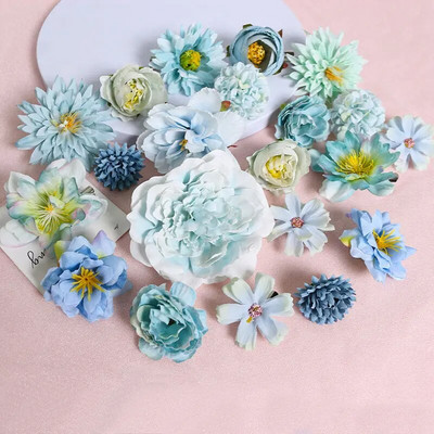 Mitmevärvilised segatud kunstlilled siidist roosist võltslilled kodukaunistuseks, pulmakaunistusteks.