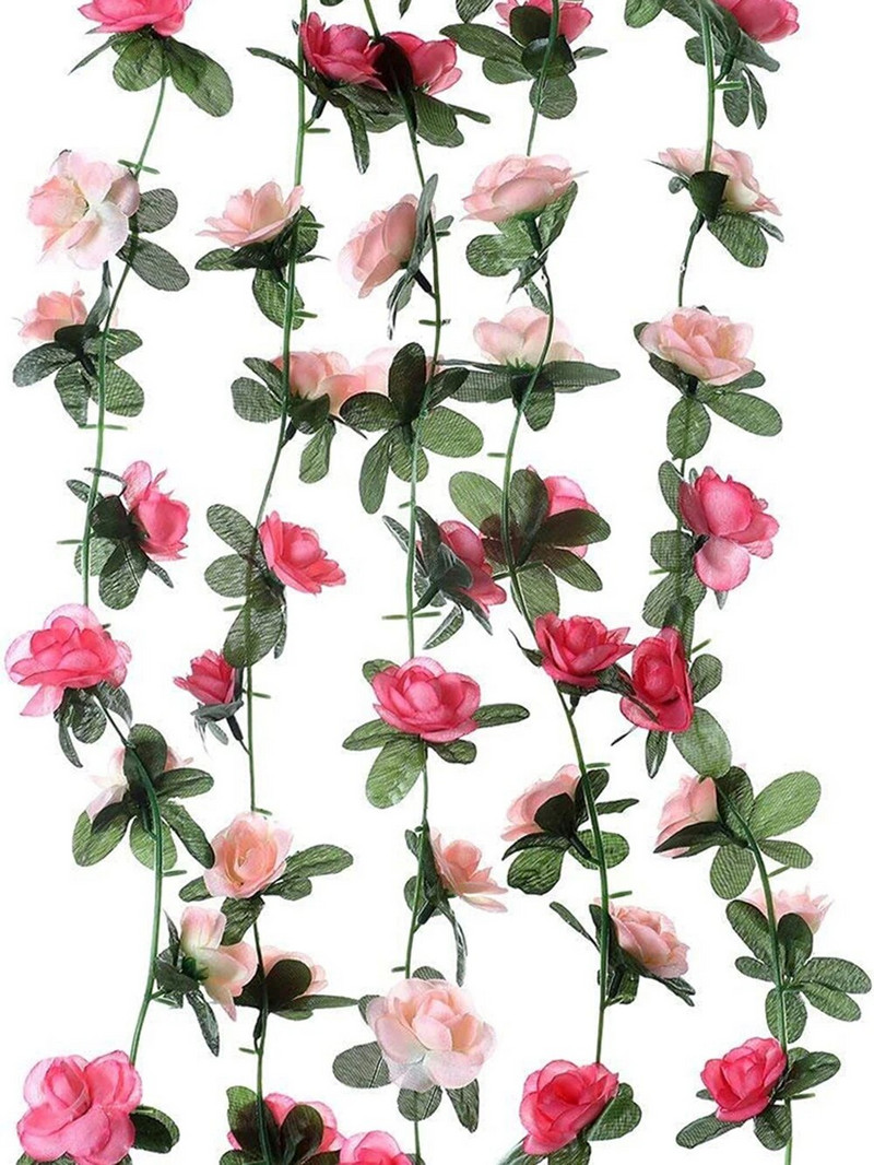 250 cm roosi kunstlilled vanik Pulmakaunistus Rippuv roosiviinapuu aed Kaar Käsitöö Võltstaimede viinapuu Kodutoa sisustus