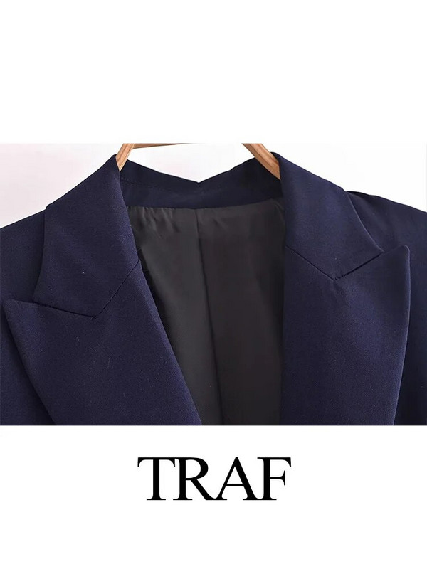 TRAF Ženska 2-kom. kauzalna poslovna jakna odijela Mornarsko plava odijela s hlačama za zabave Svečani ženski uredski kompleti Vjenčana odjeća Smokingi