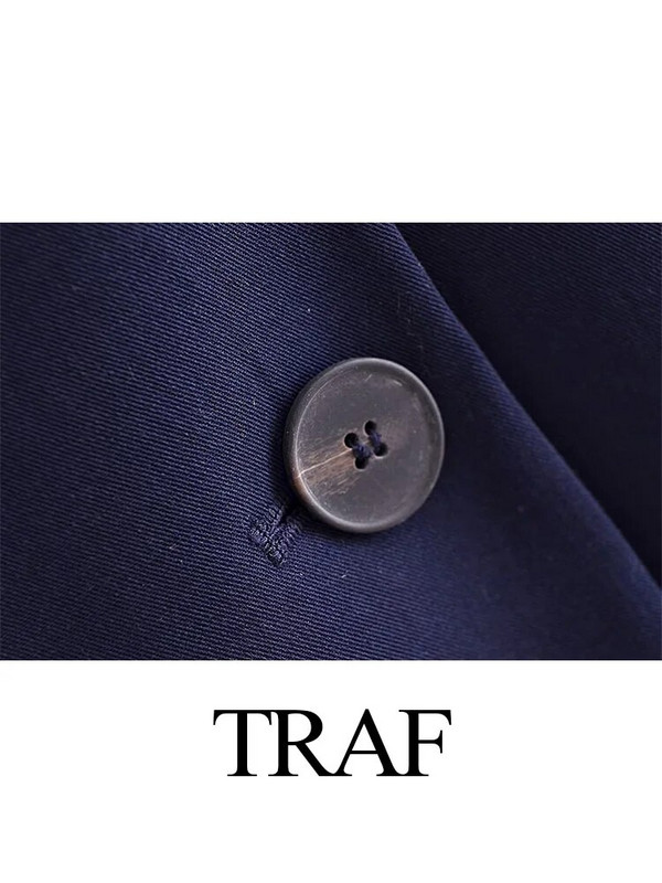 TRAF Ženska 2-kom. kauzalna poslovna jakna odijela Mornarsko plava odijela s hlačama za zabave Svečani ženski uredski kompleti Vjenčana odjeća Smokingi