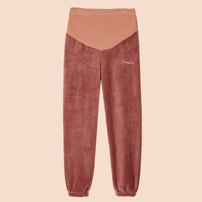 Žiemą storinančios nėštumo kelnės Motinystės antblauzdžiai su aksominiais rūbais nėščiosioms Reguliuojamos tamprios šiltos kelnės