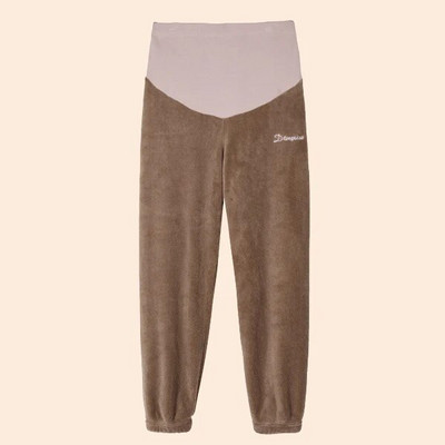 Žiemą storinančios nėštumo kelnės Motinystės antblauzdžiai su aksominiais rūbais nėščiosioms Reguliuojamos tamprios šiltos kelnės