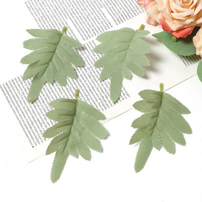 50 buc. Frunze artificiale verzi, plante false, decorațiuni pentru casă, petrecere de Crăciun, decorațiuni de nuntă, ghirlandă de mireasă, album de însemnări, cadouri, accesorii