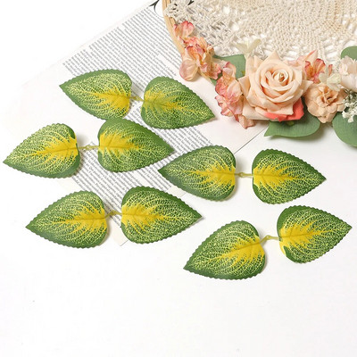 50 buc. Frunze artificiale verzi, plante false, decorațiuni pentru casă, petrecere de Crăciun, decorațiuni de nuntă, ghirlandă de mireasă, album de însemnări, cadouri, accesorii