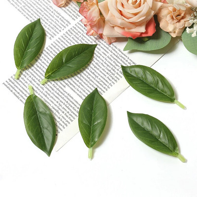 50 buc. Frunze artificiale verzi, plante false, decorațiuni pentru casă, petrecere de Crăciun, decorațiuni de nuntă, ghirlandă de mireasă, album de însemnări, cadouri, accesorii