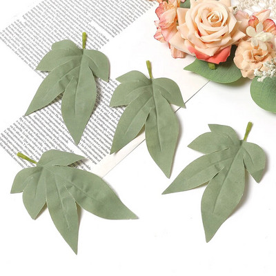 50 buc. Frunze artificiale verzi, plante false, decorațiuni pentru casă, petrecere de Crăciun, decorațiuni de nuntă, ghirlandă de mireasă, album de însemnări, cadouri, accesorii