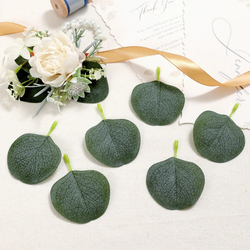 50 buc. Frunze artificiale verzi, plante false, decorațiuni pentru casă, petrecere de Crăciun, decorațiuni de nuntă, ghirlandă de mireasă, album de însemnări, cadouri, accesorii