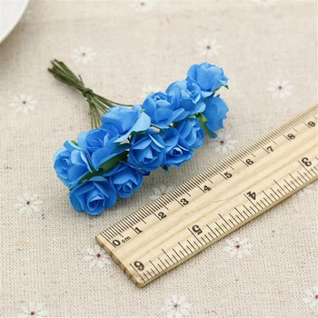 144 ΤΕΜ/παρτίδα 1,5 εκ. Χαρτί τριαντάφυλλο Τεχνητό τριαντάφυλλο λουλούδια Χέρια για διακόσμηση γάμου Scrapbooking Μικρό ψεύτικο μπουκέτο λουλουδιών