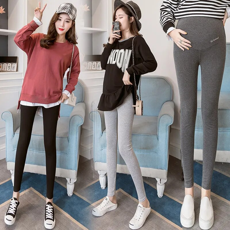 Ženske hlače veće veličine Odjeća za trudnice Hlače Ropa s podesivim strukom Meke tanke elastične tajice Mujer Embarazada Premama