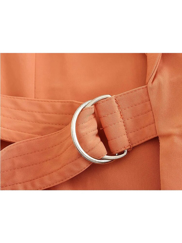 TRAF Ljetni ženski jednobojni sako odijela 2023. Nova uredska dama Metalna kopča Dekoracija Kaput dugih rukava s remenom Hlače pune dužine