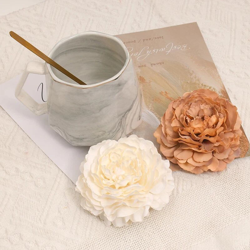 20 komada 8 cm Božur Umjetno svileno cvijeće Glave za dekoraciju vjenčanja DIY vijenac Poklon kutija Scrapbooking Lažni cvijet