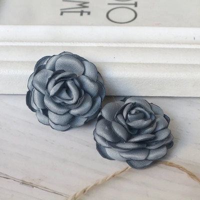10 gab. 3,5 CM roku darbs, satīns, mazs rozes audums, mākslīgais zieds DIY galvassegu aksesuāriem kāzu kleitu apģērba dekors