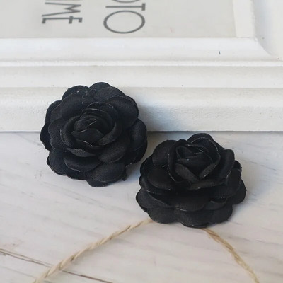 10 gab. 3,5 CM roku darbs, satīns, mazs rozes audums, mākslīgais zieds DIY galvassegu aksesuāriem kāzu kleitu apģērba dekors