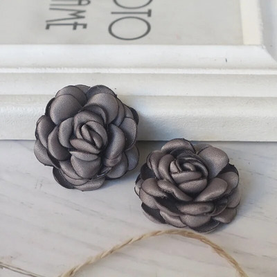 10 gab. 3,5 CM roku darbs, satīns, mazs rozes audums, mākslīgais zieds DIY galvassegu aksesuāriem kāzu kleitu apģērba dekors