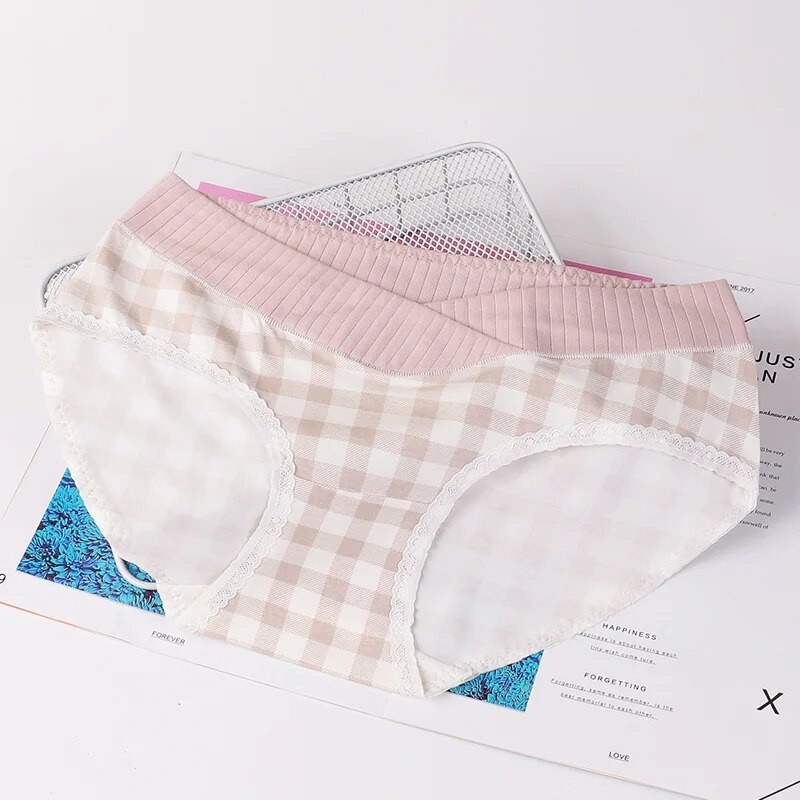 Rūtainas Grūtnieču biksītes Mežģīnes ar zemu vidukli grūtniecēm Sievietēm Intīmas Elpojošas Apakšbikses Elastīgas jostasvietas Grūtniecības Biksītes Apģērbs