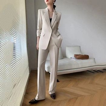 Δύο Κομμάτια Σετ κοστουμιών υψηλής ποιότητας 2023 Νέα Σετ μπλέιζερ και παντελόνι Office Lady ασορτί σετ σακάκι Γυναικείο παντελόνι σετ blazer