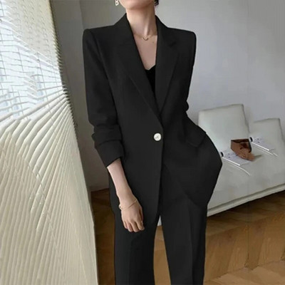 Dva komada visokokvalitetnih kompleta odijela Novi sakoi i hlače iz 2023. Odgovarajući setovi sakoa za uredske dame Žensko odijelo s hlačama Komplet sakoa