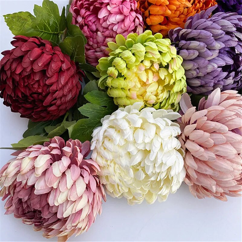 Μεγάλο Μονό Χρυσάνθεμο Εξοχικό Σαλόνι Ανθοσυνθέσεις Τεχνητά Λουλούδια Γάμος Σκοπευτήρια Διακόσμηση Floral