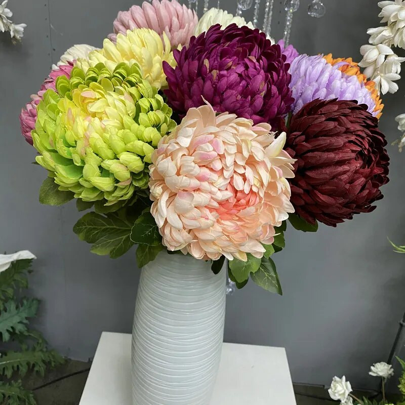 Μεγάλο Μονό Χρυσάνθεμο Εξοχικό Σαλόνι Ανθοσυνθέσεις Τεχνητά Λουλούδια Γάμος Σκοπευτήρια Διακόσμηση Floral