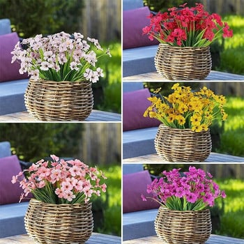 1 πακέτα τεχνητά λουλούδια Εξωτερική αντοχή στην υπεριώδη ακτινοβολία ψεύτικα λουλούδια No Fade Faux φυτά Διακόσμηση κουτιού παραθύρου βεράντας κήπου