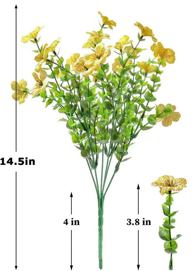 1 Saišķi mākslīgie ziedi āra UV izturīgi viltoti ziedi bez izbalēšanas mākslīgie augi dārza lieveņa logu kastes dekorēšana