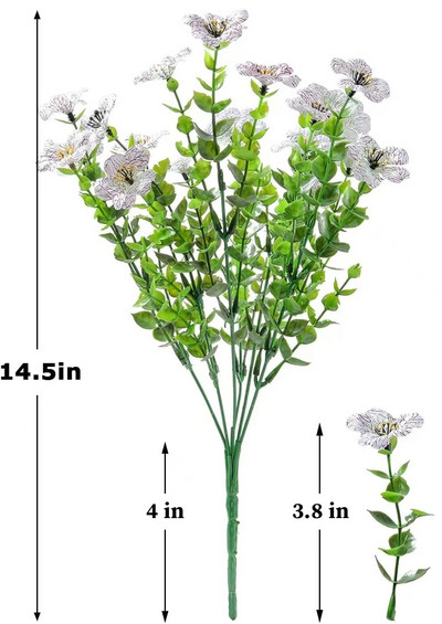 1 Saišķi mākslīgie ziedi āra UV izturīgi viltoti ziedi bez izbalēšanas mākslīgie augi dārza lieveņa logu kastes dekorēšana