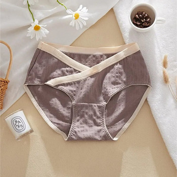 Памучни летни бикини за бременни с ниска талия Кръст дизайн гащички за бременни Поддържащи корема Еластично бельо за бременност