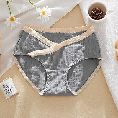 Chiloți de vară din bumbac pentru femei însărcinate, cu talie joasă, design în cruce, slip de maternitate, sprijin abdominal, lenjerie elastică pentru sarcină