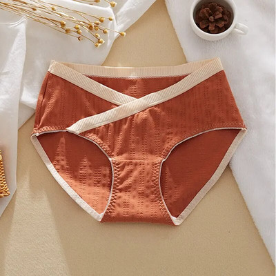 Chiloți de vară din bumbac pentru femei însărcinate, cu talie joasă, design în cruce, slip de maternitate, sprijin abdominal, lenjerie elastică pentru sarcină