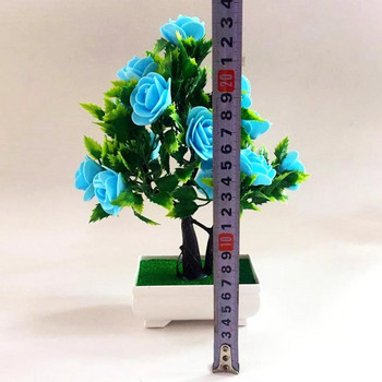 Τεχνητό λουλούδι φυτό με τριαντάφυλλο μπονσάι στολίδι γραφείου κήπου στολίδι Τεχνητά λουλούδια σε γλάστρα για διακόσμηση σπιτιού