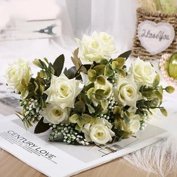 Τριαντάφυλλο Γάμου Τεχνητό Λουλούδι Νυφική ανθοδέσμη DIY Γαμήλιο σπίτι Επιτραπέζιο Κέντρο Διακόσμηση Προσομοίωση φυτού Shoot Prop Fake Flower