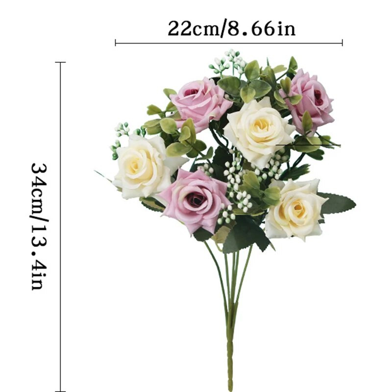 Τριαντάφυλλο Γάμου Τεχνητό Λουλούδι Νυφική ανθοδέσμη DIY Γαμήλιο σπίτι Επιτραπέζιο Κέντρο Διακόσμηση Προσομοίωση φυτού Shoot Prop Fake Flower