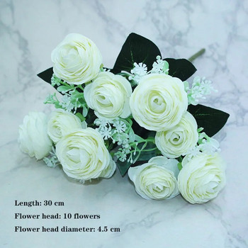 Λευκή ποικιλία από φθινοπωρινό ψεύτικο τσάι τριαντάφυλλο παιωνία μεταξωτό λουλούδι φθινοπώρου ζέρμπερα μαργαρίτα ψεύτικο λουλούδι πλαστικά DIY αξεσουάρ σπιτιού γάμου