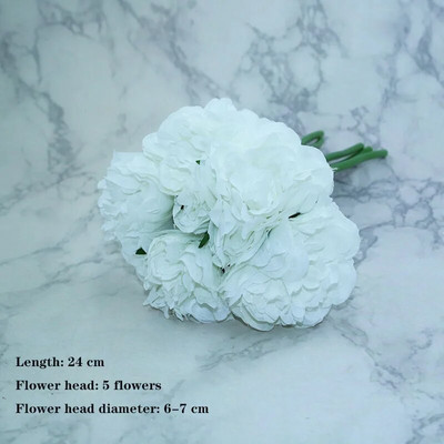 Bijela sorta jesenske lažne čajne ruže, božura, svilenog cvijeta, jesenskog gerbera, tratinčice, lažnog cvijeta, plastičnih dodataka za dom za vjenčanje DIY