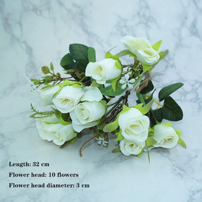 Bijela sorta jesenske lažne čajne ruže, božura, svilenog cvijeta, jesenskog gerbera, tratinčice, lažnog cvijeta, plastičnih dodataka za dom za vjenčanje DIY