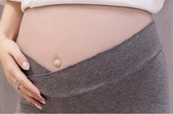 Модални панталони за летни бременни за 2023 г. Едноцветен клин за бременни жени Тесни тънки бедра Памучни панталони с ниска талия Дрехи за бременни