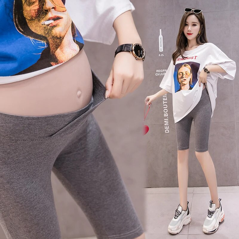 Ljetne modalne hlače za trudnice 2023. Jednobojne tajice za trudnice, uske uske bokove, pamučne hlače niskog struka, trudnička odjeća