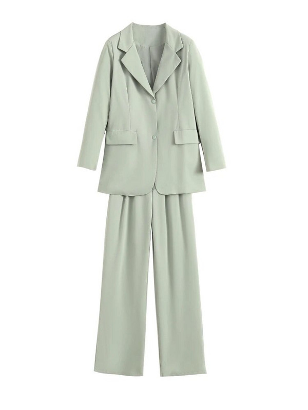 Kostiumo komplektas Moteriškas vienaeilis švarkas su aukštu juosmeniu kelnės, dviejų dalių komplektai Moteriški aprangos komplektai Biuro Moteriai Oficiali Korėjos mada