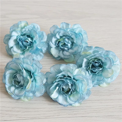10 gab. 5cm mākslīgā zīda peonijas rožu zieda galviņa DIY ziedu sienas dāvanu kastītei scrapbooking kāzu mājas ballītes dekorēšanai