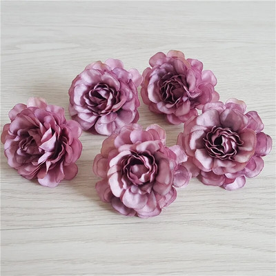 10 gab. 5cm mākslīgā zīda peonijas rožu zieda galviņa DIY ziedu sienas dāvanu kastītei scrapbooking kāzu mājas ballītes dekorēšanai