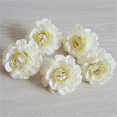 10 gab. 5cm mākslīgā zīda peonijas rožu zieda galviņa DIY ziedu sienas dāvanu kastītei scrapbooking kāzu mājas ballītes dekorēšanai