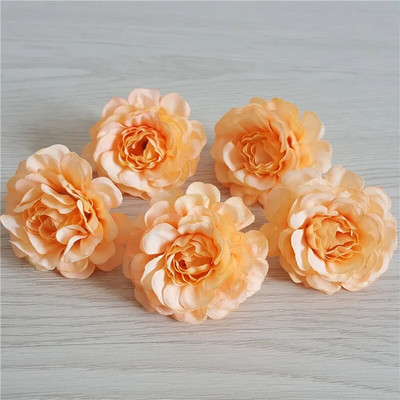 10 gab. 5cm mākslīgā zīda peonijas rožu zieda galviņa DIY ziedu sienas dāvanu kastītei scrapbooking kāzu mājas ballītes dekorēšanai