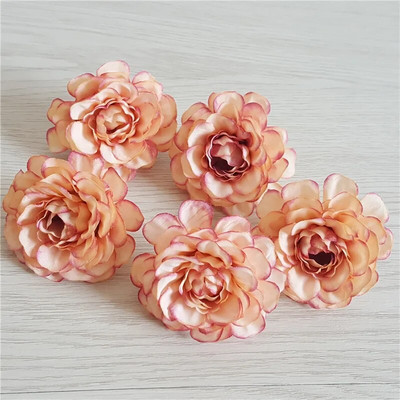 10 gab. 5cm mākslīgā zīda peonijas rožu zieda galviņa DIY ziedu sienas dāvanu kastītei scrapbooking kāzu mājas ballītes dekorēšanai
